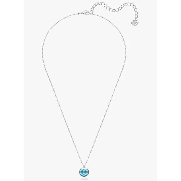 Swarovski Ginger Pendant Necklace Light Blue Crystal*Rhodium*New in gift box